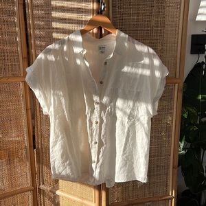Boxy Linen Button Down Shirt